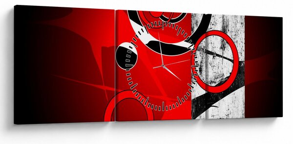 Obraz abstrakce (s hodinami) (90x30 cm)
