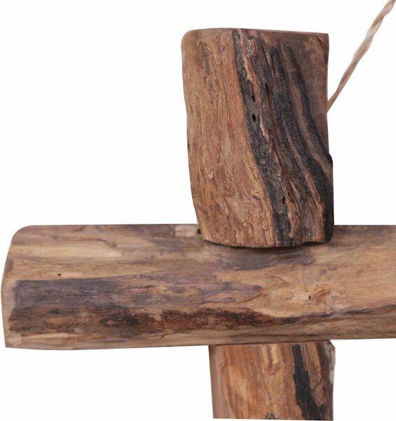 Zrcadlo z polínek přírodní 50 x 50 cm recyklované teakové dřevo 283933