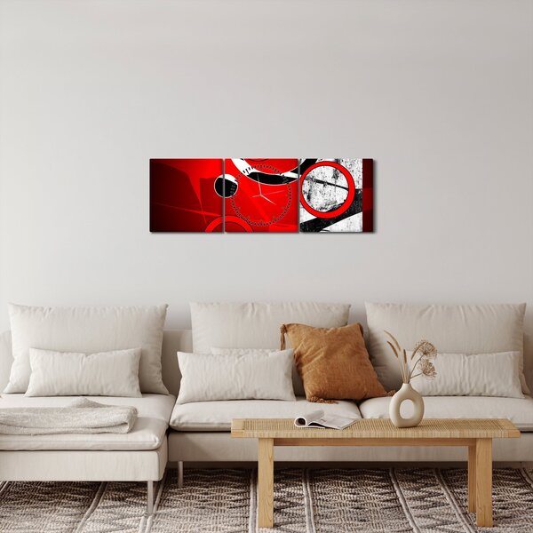 Obraz abstrakce (s hodinami) (90x30 cm)