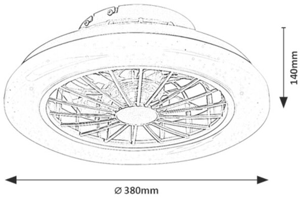 Rabalux Dalfon stropní ventilátor se světlem 1x24 W bílá 71348