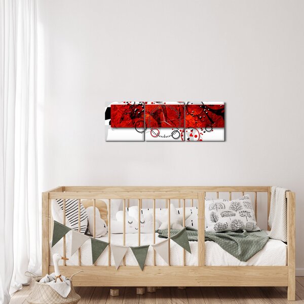 Obraz abstrakce (s hodinami) (90x30 cm)