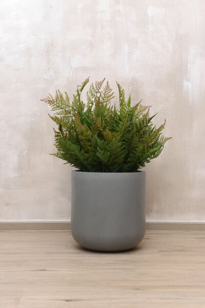 Květináč CHICO, sklolaminát, průměr 40 cm, beton design šedý