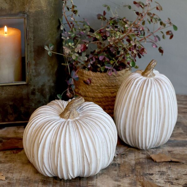 Béžová antik dekorace dýně Pumpkin latté - Ø 20*15 cm - Chic Antique