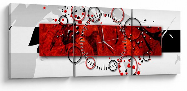 Obraz abstrakce (s hodinami) (90x30 cm)