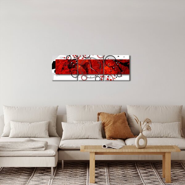 Obraz abstrakce (s hodinami) (90x30 cm)