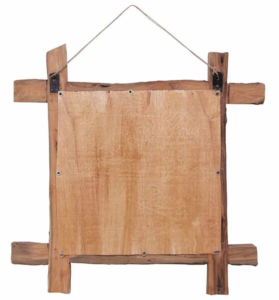 Zrcadlo z polínek přírodní 70 x 70 cm recyklované teakové dřevo 283934