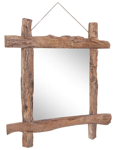 Zrcadlo z polínek přírodní 70 x 70 cm recyklované teakové dřevo 283934