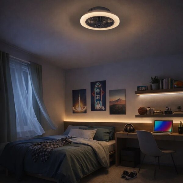 Rabalux Dalfon stropní ventilátor se světlem 1x24 W bílá 71348