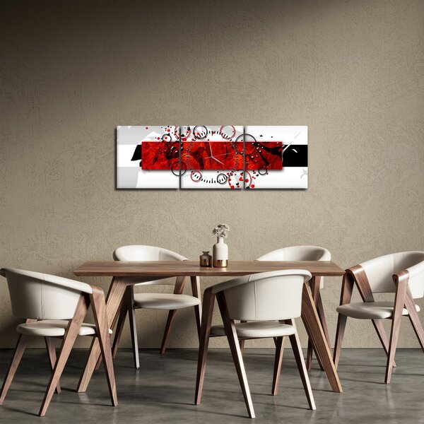 Obraz abstrakce (s hodinami) (90x30 cm)