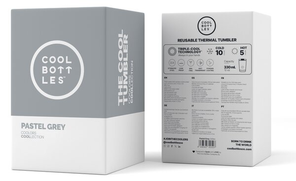 Nerezový termohrnek Cool Bottles pastel grey, 330 ml