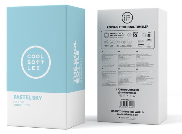 Nerezový termohrnek Cool Bottles pastel sky, 550 ml