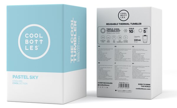 Nerezový termohrnek Cool Bottles pastel sky, 330 ml