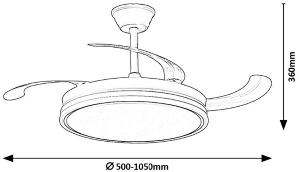 Rabalux Fluara stropní ventilátor se světlem 1x60 W bílá 71364