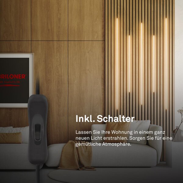 BRI 8018147 Startovací sada On/Off LED pásek pro nástěnné panely – 260cm, vypínač, vč. rozbočovače - BRILONER