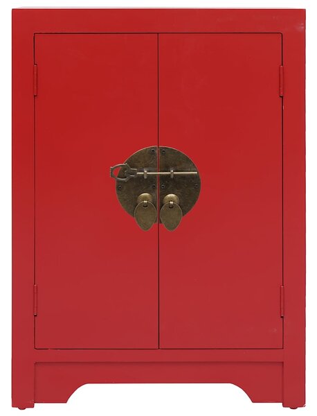 Noční stolek červený 38 x 28 x 52 cm dřevo pavlovnie 284074