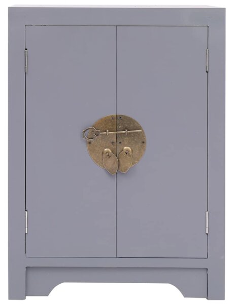 Noční stolek šedý 38 x 28 x 52 cm dřevo pavlovnie 284072
