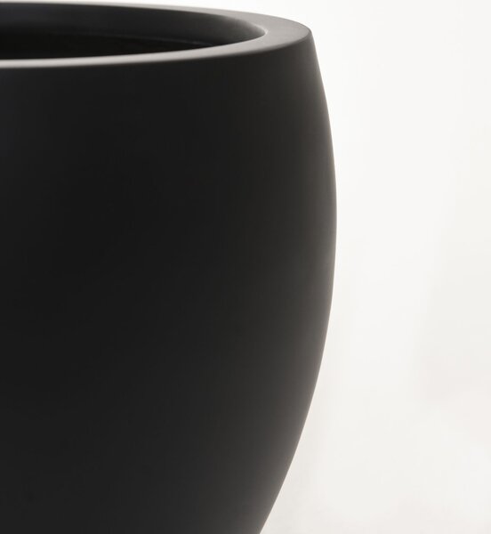 Kulatý květináč PLUTO, sklolaminát, výška 30 cm, antracit