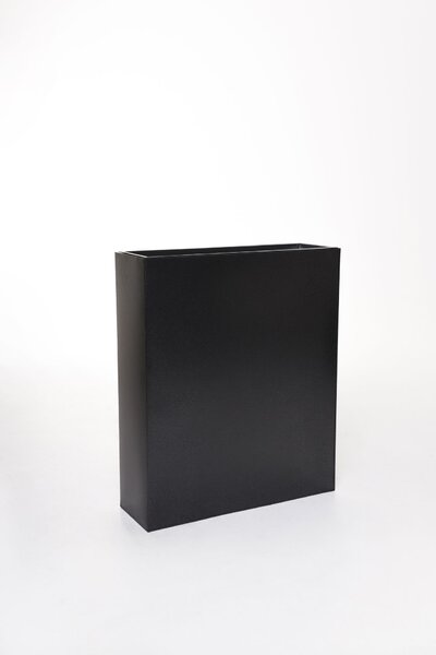Květináč ELEMENTO, práškovaná ocel, výška 90 cm, černá struktura