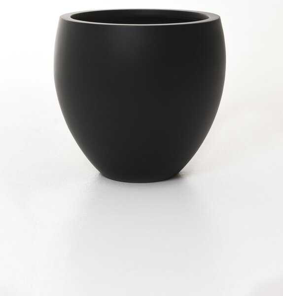 Kulatý květináč PLUTO, sklolaminát, výška 30 cm, antracit
