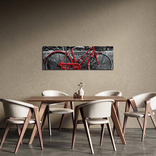 Obraz - Historický bicykl (s hodinami) (90x30 cm)
