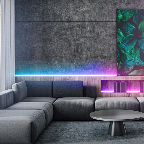 BRILO 2322480 COB LED pásek 3m, dálkový ovladač, RGB IC dynamické barvy, bílý - BRILO