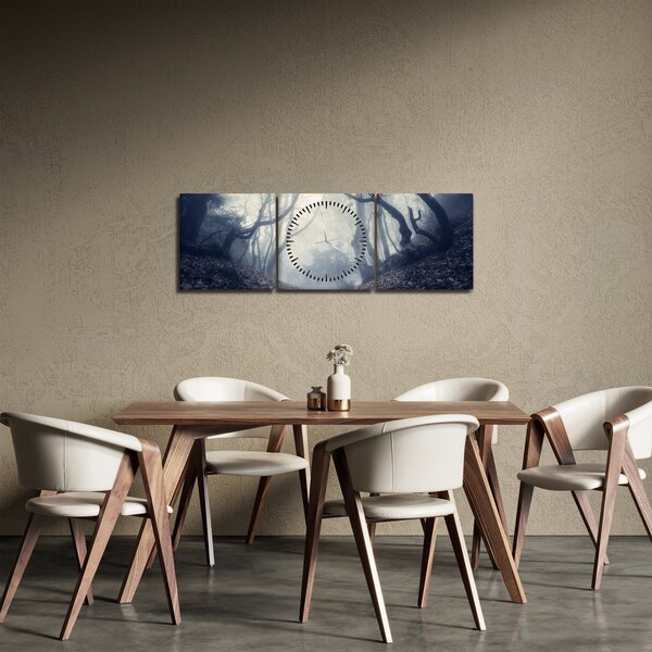 Obraz - Les v mlze (s hodinami) (90x30 cm)