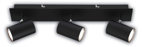 BRILO 2840035 Isil A LED stropní bodové svítidlo, energetická třída A, 3-ramenné, 50.000h životnost, nastavitelné, černé - BRILO