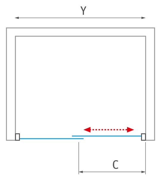 Roth CARIBA LINE CI D2L/R Dvoudílné sprchové dveře pro instalaci do niky 120 cm Orientace P/L: Pravá