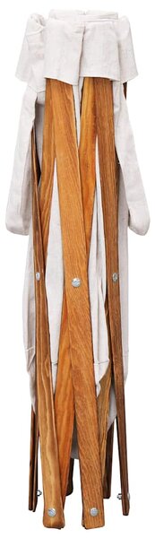 Skládací koš na prádlo krémový dřevo a textil 284227