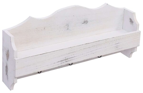 Nástěnný věšák bílý 50 x 10 x 23 cm dřevo 284231