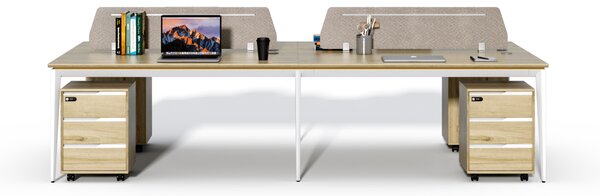 Kancelářská sestava 4 osoby Houseland Profit Max 02 3216 dub/bílá