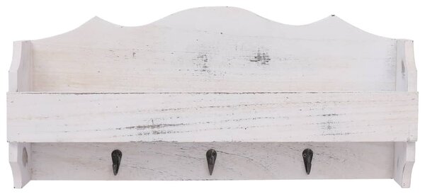 Nástěnný věšák bílý 50 x 10 x 23 cm dřevo 284231