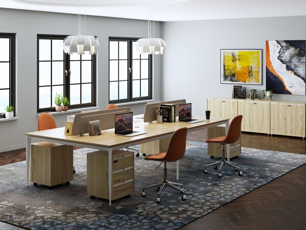 Kancelářská sestava 2 osoby Houseland Profit Max 04 1412 dub/bílá