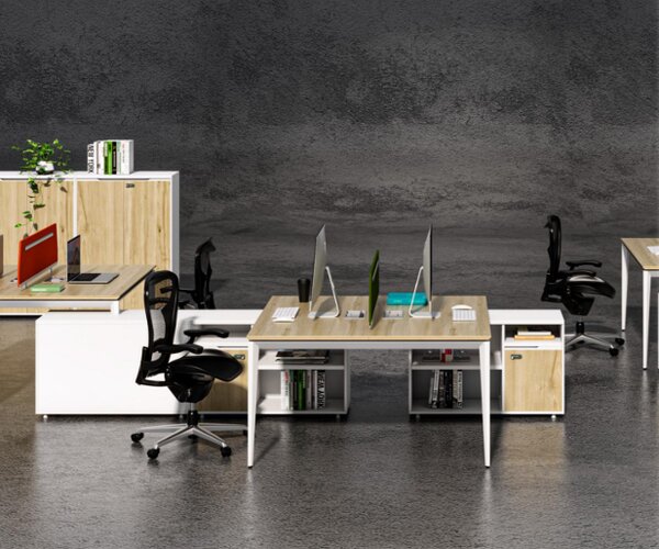 Kancelářská sestava 4 osoby Houseland Profit Max 02 3216 dub/bílá