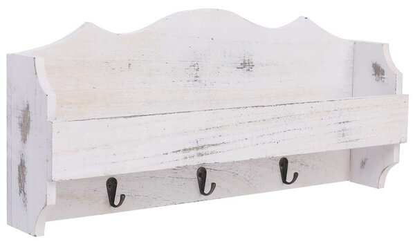 Nástěnný věšák bílý 50 x 10 x 23 cm dřevo 284231