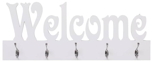 Nástěnný věšák WELCOME bílý 74 x 29,5 cm 284247