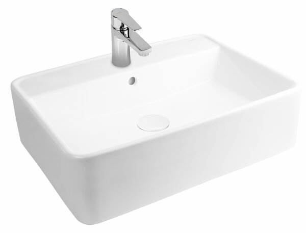 Oltens Duve umyvadlo 58x45 cm obdélníkový klasický-na pult bílá lesk 41812000