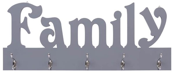 Nástěnný věšák FAMILY šedý 74 x 29,5 cm 284246