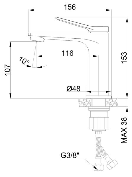 Invena Alonia umyvadlová baterie stojící černá BU-70-004