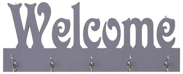 Nástěnný věšák WELCOME šedý 74 x 29,5 cm 284248
