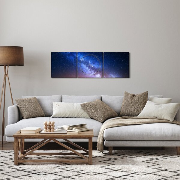 Obraz - Noční krásy hvěžd (s hodinami) (90x30 cm)