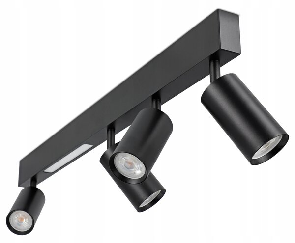 Přisazené bodové svítidlo GU10 9 W, 4 spoty, černé