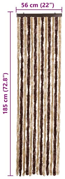 Závěs proti hmyzu béžový a světle hnědý 56 x 185 cm Chenille 284272