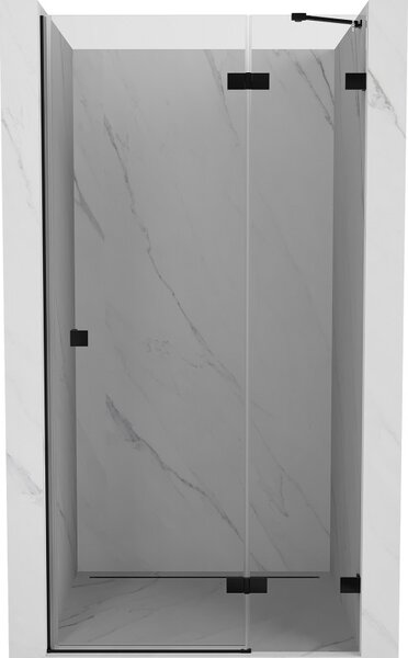 Mexen, Mexen Lunar pravé otočné sprchové dveře 80 cm, transparentní, černé - 834-080-000-70-00-P