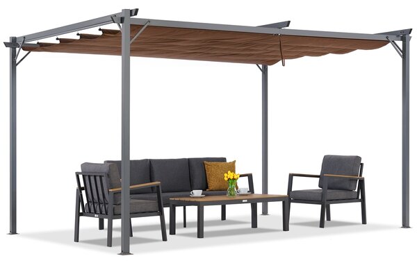 Hnědá terasová pergola La Palma 3x3m Garden Point