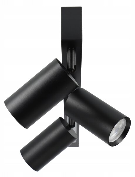 Přisazené bodové svítidlo GU10 9 W, 3 spoty, černé