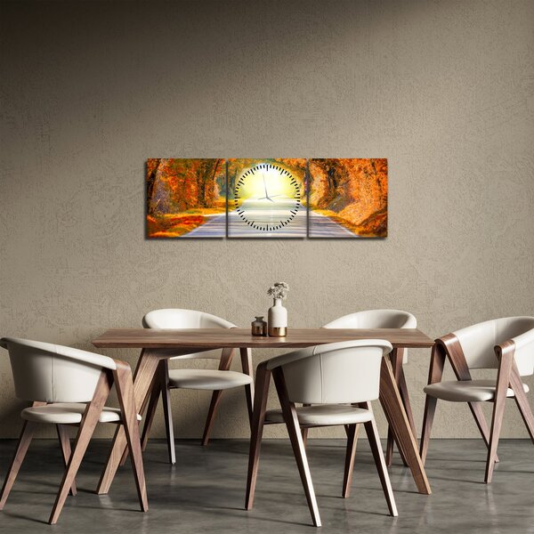 Obraz - Brána z korun stromů (s hodinami) (90x30 cm)
