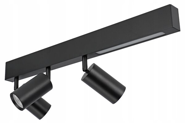 Přisazené bodové svítidlo GU10 9 W, 3 spoty, černé