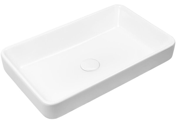 Oltens Fossa umyvadlo 55x34 cm obdélníkový na pult bílá lesk 40801000
