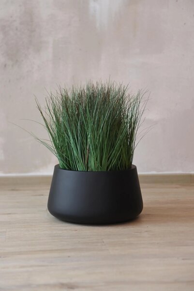 Květináč GORDO, sklolaminát, výška 29 cm, černý
